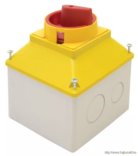 TRACON TKFL-20T Tokozott főkapcsoló, lakatolható, BE-KI 400V, 50Hz, 20A, 4P, 5,5kW, 64×64mm, IP44