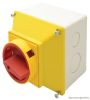 TKFL-20T Tokozott főkapcsoló, lakatolható, BE-KI 400V, 50Hz, 20A, 4P, 5,5kW, 48×48mm, IP44