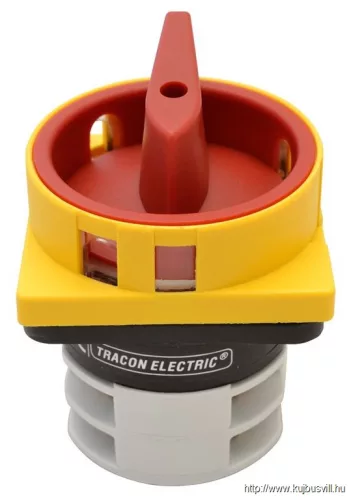 TRACON TKFL-32 Főkapcsoló, lakatolható, BE-KI 400V, 50Hz, 32A, 4P, 11kW, 64×64mm