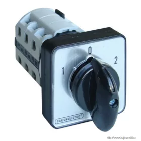   TRACON TKM-12/N Közvetlen irányváltó motorkapcsoló, 1-0-2 400V, 50Hz, 125A, 30kW, 88×88mm