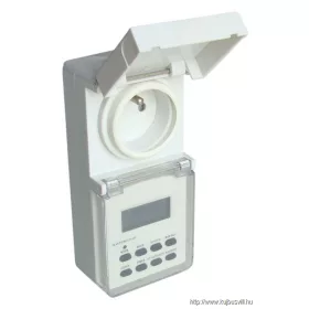   TRACON TKO-DHEVF Dugaszolható elektronikus kapcsolóóra, heti,csapos aljzattal 230V, 16A, IP44