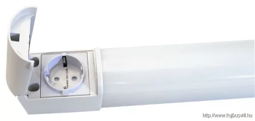 TRACON TLFLEDS8NW Védett integrált LED-es bútorvilágító csatlakozóaljzattal 230 V, 50 Hz, 8 W, 720 lm, 4000 K, IP44, EEI=F