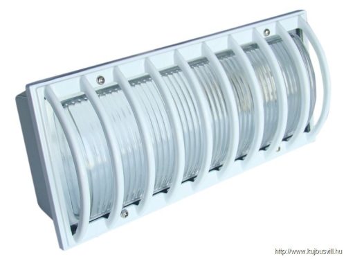 TLVS-04 Oldalfali járdavilágító lámpatest, domború ráccsal, fehér 230V, 50Hz, E27, max.60W, IP54
