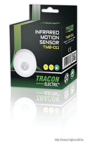 TRACON TMB-011 Mozgásérzékelő, mennyezetre, fehér 230V, 50Hz, 360°, 10s-15min, IP20