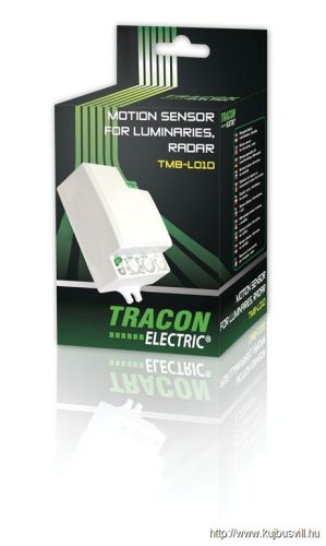 TRACON TMB-L01D Mozgásérzékelő, mikrohullámú, lámpába 230V, 50Hz, 5,8GHz, 360°, 1-8m, 10s-12min, 3-2000lux, IP20