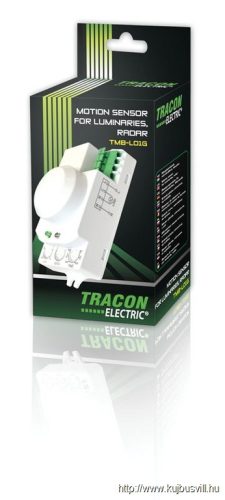 TRACON TMB-L01G Mozgásérzékelő, mikrohullámú, lámpába 230V, 50HZ, 5,8GHz, 360°, 1-8m, 10s-12min, 3-2000lux, IP20