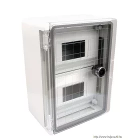   TRACON TME282113MT Műanyag elosztószekrény maszkos átlátszó ajtóval 1x8mod, HxWxD=280x210x130mm, IP65, IK10, 1000V AC/DC