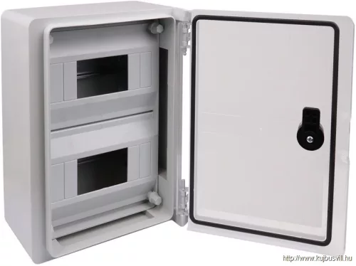 TRACON TME282113MT Műanyag elosztószekrény maszkos átlátszó ajtóval 1x8mod, HxWxD=280x210x130mm, IP65, IK10, 1000V AC/DC