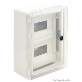   TRACON TME332513MT Műanyag elosztószekrény maszkos átlátszó ajtóval 2x9mod, HxWxD=330x250x130mm, IP65, IK10, 1000V AC/DC