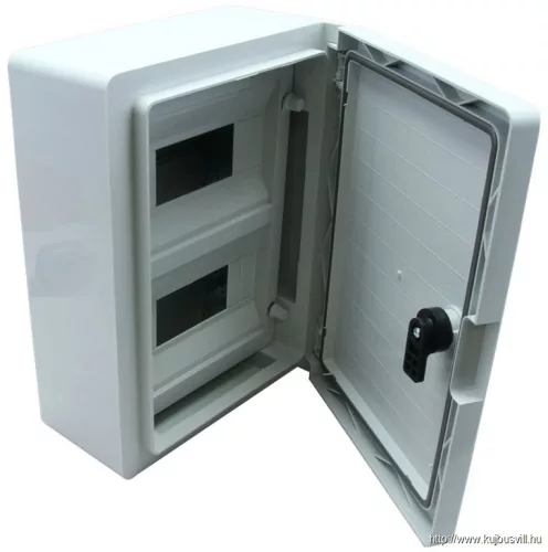 TRACON TME332513M Műanyag elosztószekrény maszkos 2x9mod, HxWxD=330x250x130mm, IP65, IK10, 1000V AC/DC