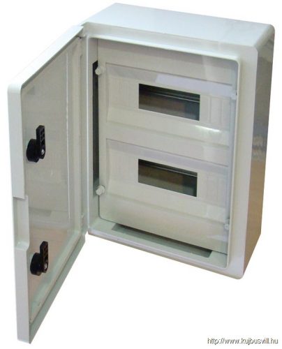 TME403017M Műanyag elosztószekrény maszkos 2x12 mod, HxWxD=400x300x165mm, IP65, IK10, 1000V AC/DC