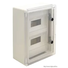   TRACON TME403017MT Műanyag elosztószekrény maszkos átlátszó ajtóval 2x12 mod, HxWxD=400x300x165mm, IP65, IK10, 1000V AC/DC