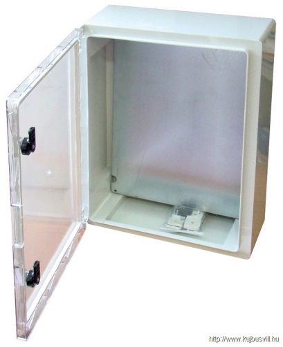 TME403017T Műanyag elosztószekrény átlátszó ajtóval HxWxD=400x300x165mm, IP65, IK10, 1000V AC/DC, RAL7035