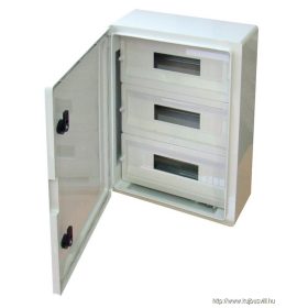   TRACON TME504018M Műanyag elosztószekrény maszkos 3x17 mod, HxWxD=500x400x175mm, IP65, IK10, 1000V AC/DC