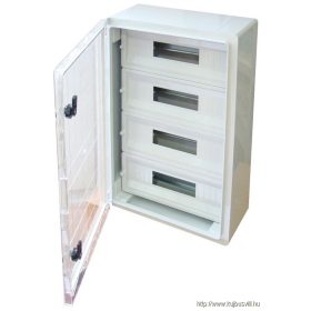   TRACON TME604020MT Műanyag elosztószekrény maszkos átlátszó ajtóval 4x17 mod, HxWxD=600x400x200mm, IP65, IK10, 1000V AC/DC