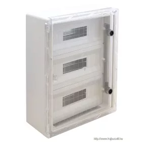   TRACON TME605022MT Műanyag elosztószekrény maszkos átlátszó ajtóval 3x22mod, HxWxD=600x500x220mm, IP65, IK10, 1000V AC/DC
