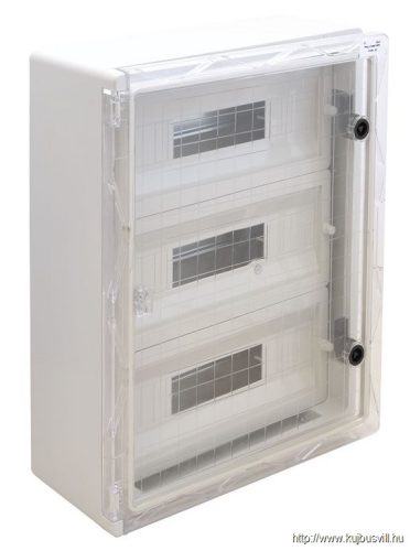 TME605022MT Műanyag elosztószekrény maszkos átlátszó ajtóval 3x22mod, HxWxD=600x500x220mm, IP65, IK10, 1000V AC/DC