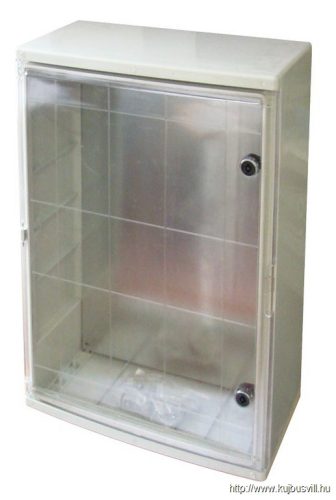 TME605022T Műanyag elosztószekrény átlátszó ajtóval HxWxD=600x500x220mm, IP65, IK10, 1000V AC/DC, RAL7035