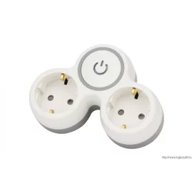   TRACON TND2-K Többférőhelyes, kapcsolós átalakító csatlakozó, szürke+fehér 2×SCHUKO, max.16A, 230VAC, 3680W, PP