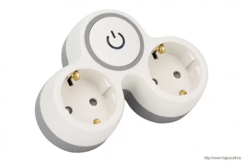 TRACON TND2-K Többférőhelyes, kapcsolós átalakító csatlakozó, szürke+fehér 2×SCHUKO, max.16A, 230VAC, 3680W, PP