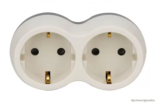 TRACON TND2 Többférőhelyes átalakító csatlakozó, szürke + fehér 2×SCHUKO, max.16A, 230VAC, 3680W, PP