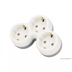   TRACON TND3 Többférőhelyes átalakító csatlakozó, szürke + fehér 3×SCHUKO, max.16A, 230VAC, 3680W, PP