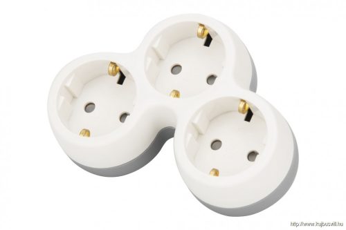 TND3 Többférőhelyes átalakító csatlakozó, szürke + fehér 3×SCHUKO, max.16A, 230VAC, 3680W, PP