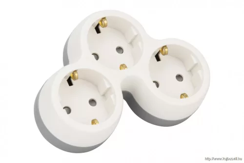 TRACON TND3 Többférőhelyes átalakító csatlakozó, szürke + fehér 3×SCHUKO, max.16A, 230VAC, 3680W, PP