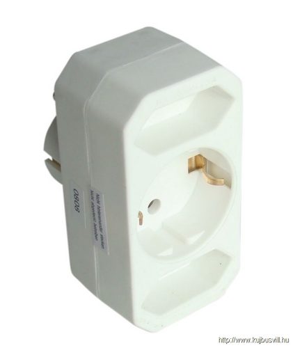 TNF2/1 Többférőhelyes átalakító csatlakozó, francia kivitelű, fehér 2/1×EURO/SCHUKO, max.2,5/16A, 250VAC