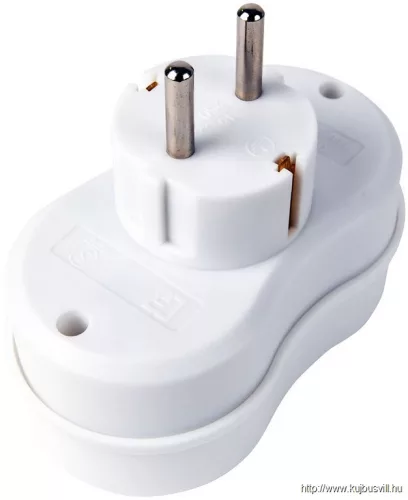 TRACON TNS2 Többférőhelyes átalakító csatlakozó, fehér 2×SCHUKO, max.16A, 250VAC