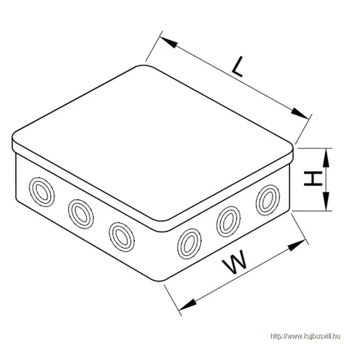 TRACON TQBY312313 Kötődoboz, falon kívüli, műanyag csavarral 310×230×130,IP55