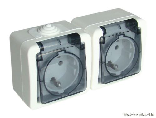 TR-PH02 Falon kívüli kettős csatlakozóaljzat 16A/250VAC, IP54