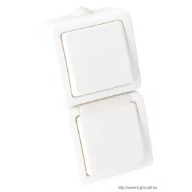   TRACON TR-PH03V Falon kívüli egy áramkörös kapcsoló+csatl.aljzat, függőleges 16A/250VAC, IP44(101)