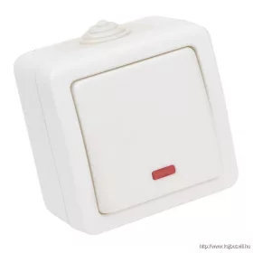   TRACON TR-PH06L Falon kívüli váltókapcsoló, jelzőfénnyel 10AX/250VAC, IP54,(106)