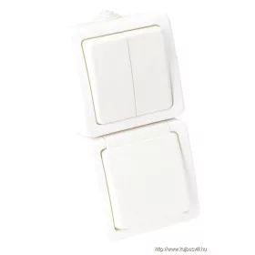   TRACON TR-PH09V Falon kívüli 2-áramkörös kapcsoló+csatl.aljzat, függőleges 16A/250VAC, IP54, (105)