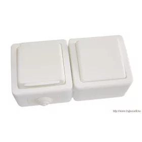   TRACON TR-PH11 Falon kívüli kétpólusú kapcsoló+csatlakozóaljzat 16A/250VAC, IP54, (102)