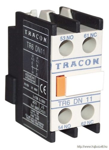 TR6DN02 Homlokoldali segédérintkező TR1D/F és TR1E kontaktorokhoz 230V, 50Hz, 2A, 2×NC