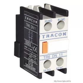   TRACON TR6DN20 Homlokoldali segédérintkező TR1D/F és TR1E kontaktorokhoz 230V, 50Hz, 2A, 2×NO
