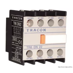   TRACON TR6DN31 Homlokoldali segédérintkező TR1D/F és TR1E kontaktorokhoz 230V, 50Hz, 2A, 1×NC+3×NO