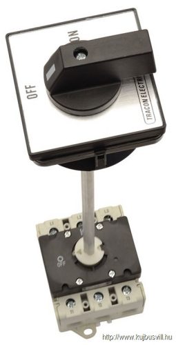 TRACON TS-80/3K Szakaszoló kapcsoló ajtókupplunggal 400V, 50Hz, 80A, 3P, 22kW, 64×64mm