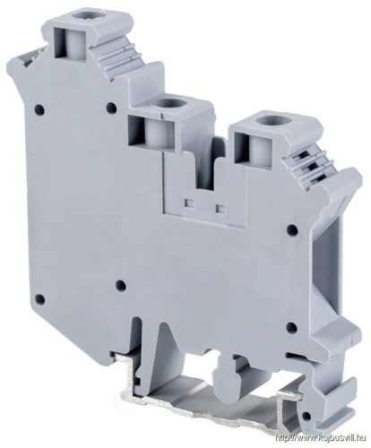 TSKA10/3 Háromkapcsos ipari sorozatkapocs, csavaros, sínre, szürke 800V 76A 0.5-16 mm2