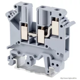   TRACON TSKA4/3 Háromkapcsos ipari sorozatkapocs, csavaros, sínre, szürke 0,2-4mm2, 500VAC, 32A