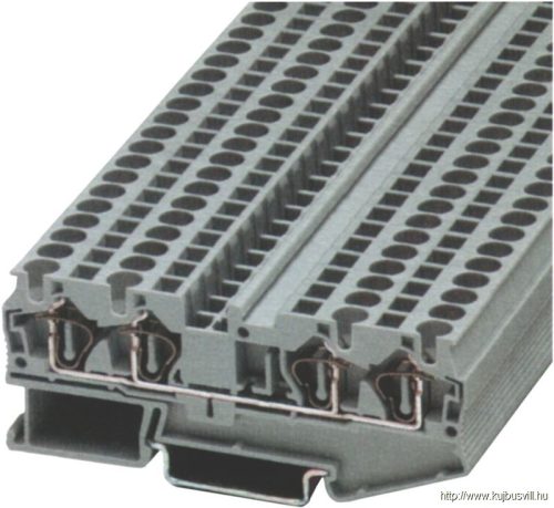 TSKB1/4 Négykapcsos ipari sorozatkapocs, rugós, sínre, szürke 0,14-1,5mm2, 500VAC, 17,5A