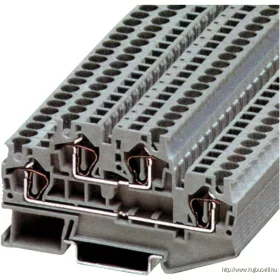   TRACON TSKB2/EK Emeletes ipari sorozatkapocs, rugós, sínre, kék 0,2-2,5mm2, 500VAC, 26A