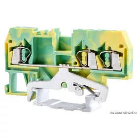   TRACON TSKC2,5/3JD Védővezető ipari sorozatkapocs, rugós, sínre, zöld/sárga 800V 24A 0.08-2.5 mm2 3P