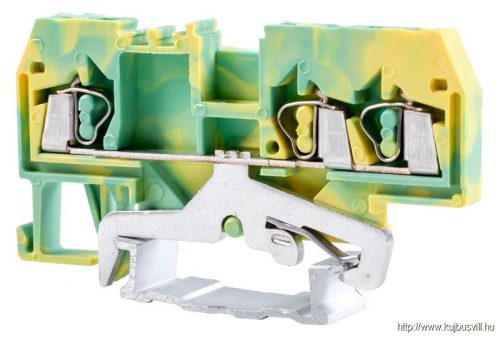TSKC2,5/3JD Védővezető ipari sorozatkapocs, rugós, sínre, zöld/sárga 800V 24A 0.08-2.5 mm2 3P