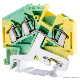   TRACON TSKC2,5/3JDD Védővezető ipari sorozatkapocs, rugós, sínre, zöld/sárga 800V 24A 0.08-2.5 mm2 3P
