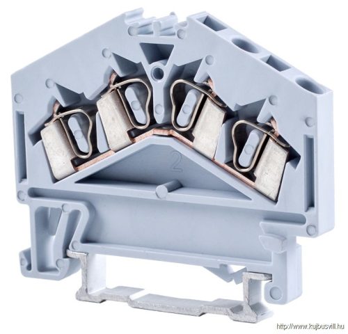TSKC2,5/4D Fázisvezető ipari sorozatkapocs, rugós, sínre, szürke 800V 24A 0.08-2.5 mm2 4P