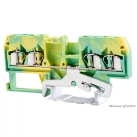   TRACON TSKC2,5/4JD Védővezető ipari sorozatkapocs, rugós, sínre, zöld/sárga 800V 20A 0.08-2.5 mm2 4p