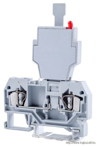TSKC4B Biztosítékos ipari sorozatkapocs, rugós, sínre, szürke 250V 6.3A 0.08-4 mm2 2P